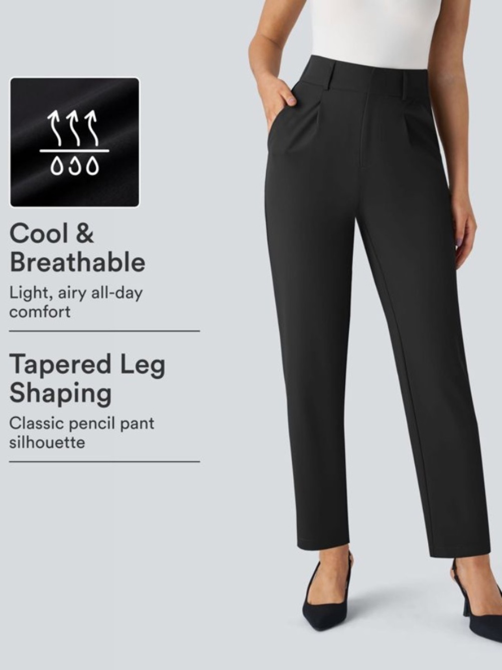 NWOT Halara Flex™ High Waisted Pocket Solid Work Tapered Pants M Regular S95